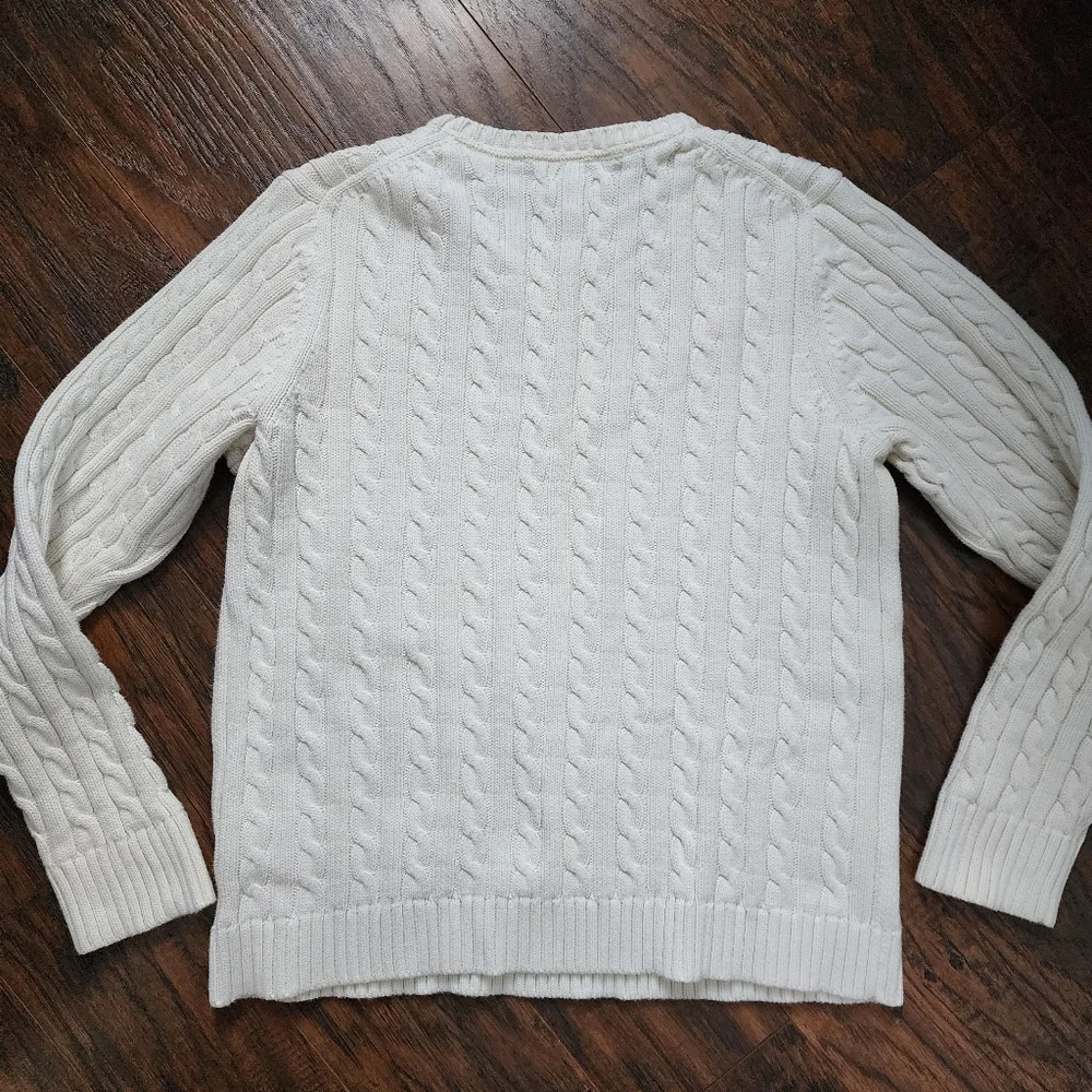 L.L. Bean Women's Cable Knit Sweater - Cream - Picture 4 of 11